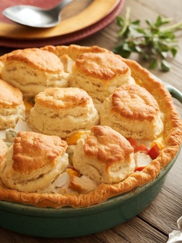 chicken pot pie with biscuits