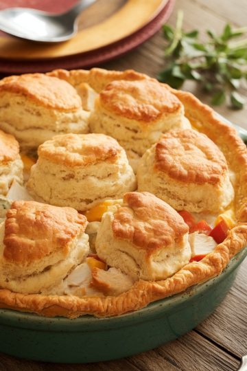 chicken pot pie with biscuits